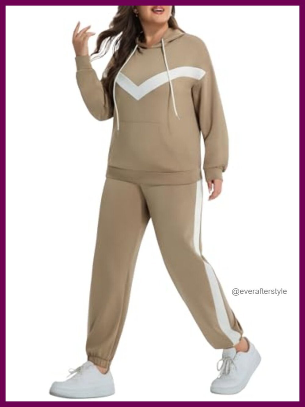 Plus Size 2 Piece Sweatsuit Set Hoodie Sweatpants Tracksuit Lounge Set with